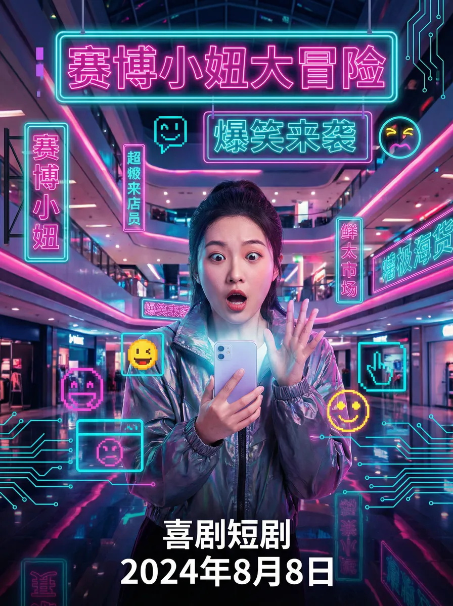 免费网站黄页 搞笑喜剧短剧 - 赛博小妞大冒险海报